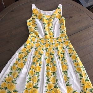 Loft a-line lemon sleeveless summer dress